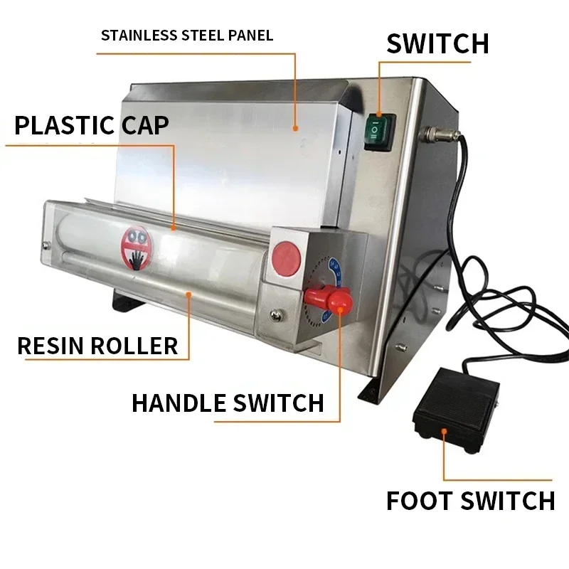 DR-5V/6V Wall Hanging Pizza Dough Roller Sheeter Machine for Noodle Pizza Dough Commercial Home Baking Equipment