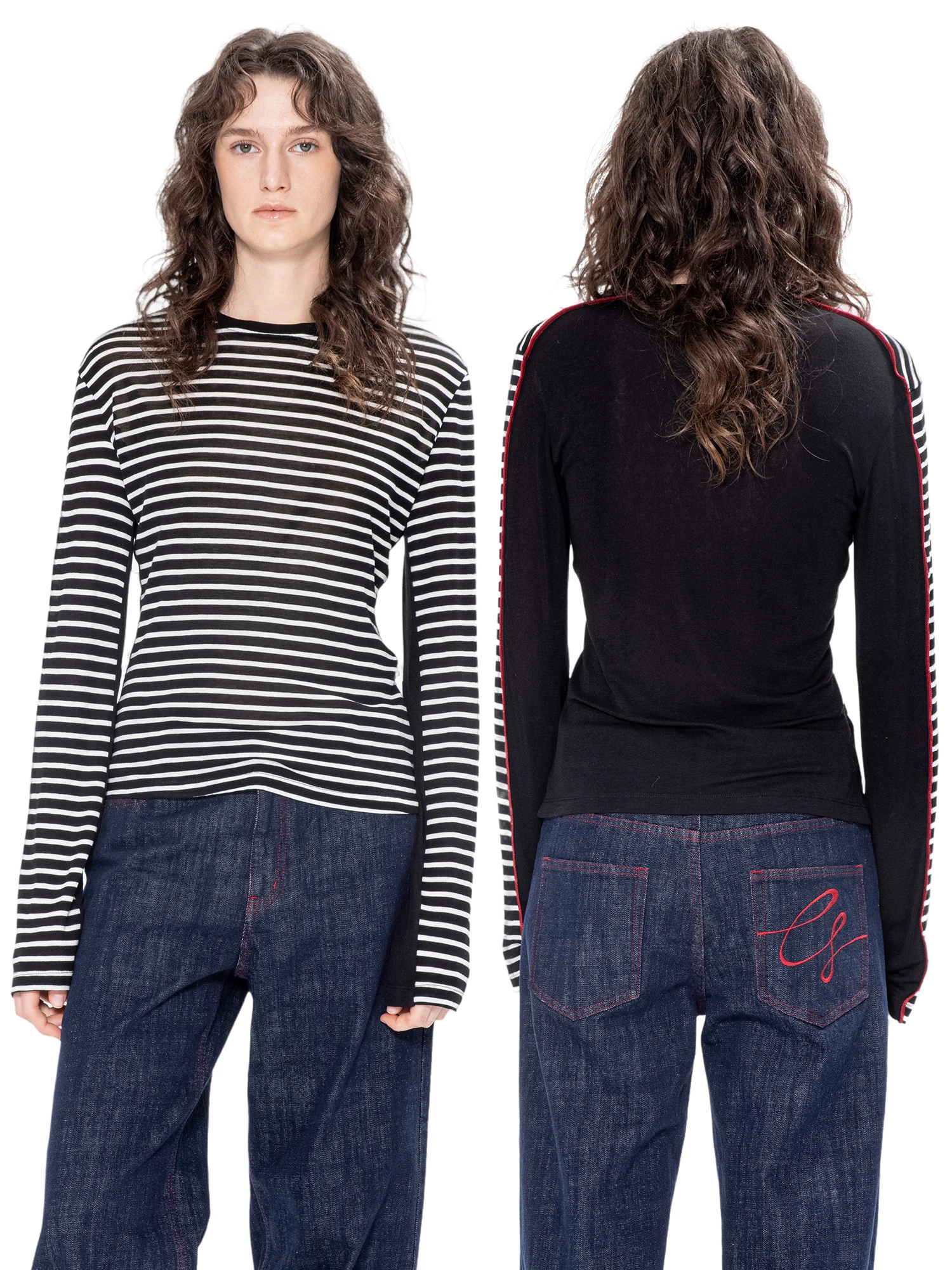 

TROU NOIR Bla Hole Vintage Long Sve Women's T-irt Autumn 2025 oulder Length Casual Comfortable Breathable Soft