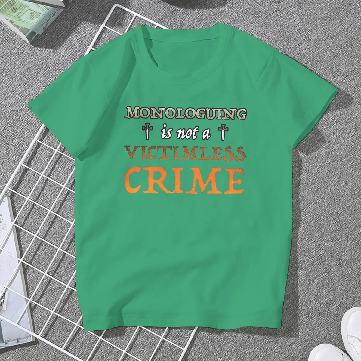 Shakespeare TShirt for Woman Girl Monologuing Is Not A Victimless Crime Graphic Humor Leisure T Shirt High Quality Trendy 5XL