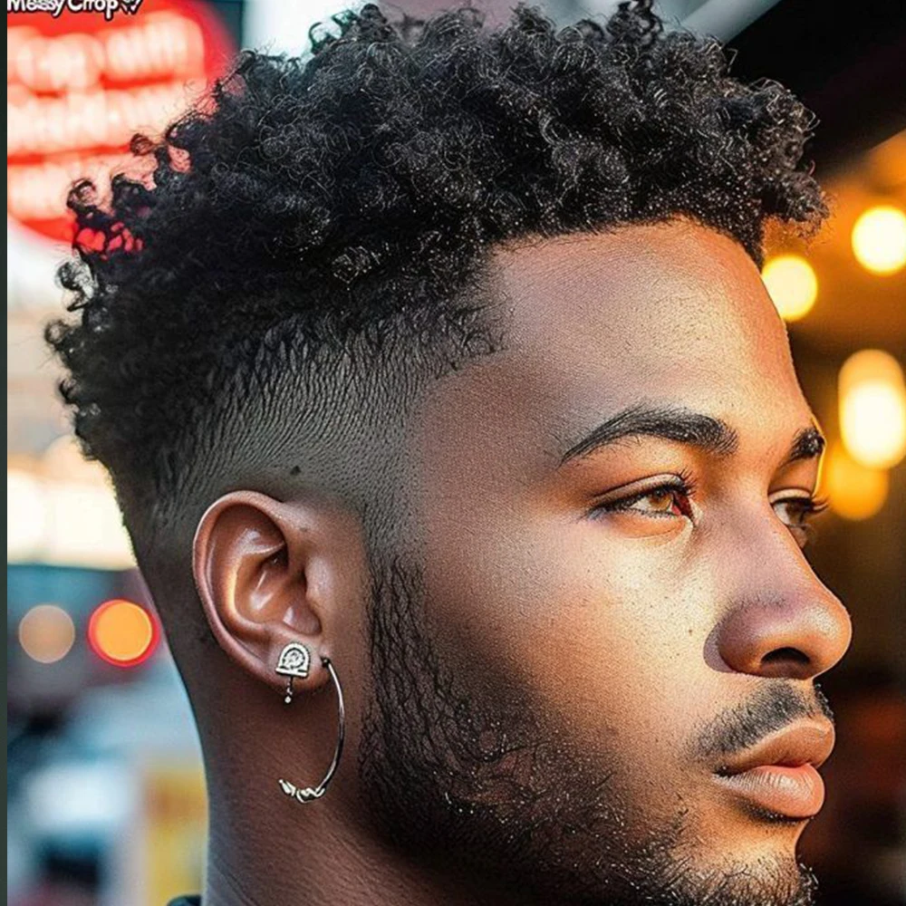 Unentdeckbare schwarze Afro 8mm lockige 1b20 1B40 1B80 graue Echthaar-Toupet für Herren, 0,1mm Injektions-PU-Basis, Haarprothese für Männer – Detail 3