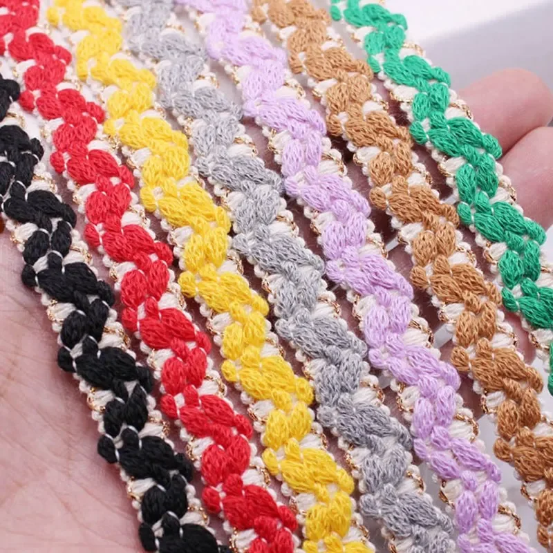 1 Yard Spitzenborte, besticktes Band, Kleidungszubehör, Stoff, Nähfransen für Bekleidung, bestickte Handwerksbänder – Detail 2