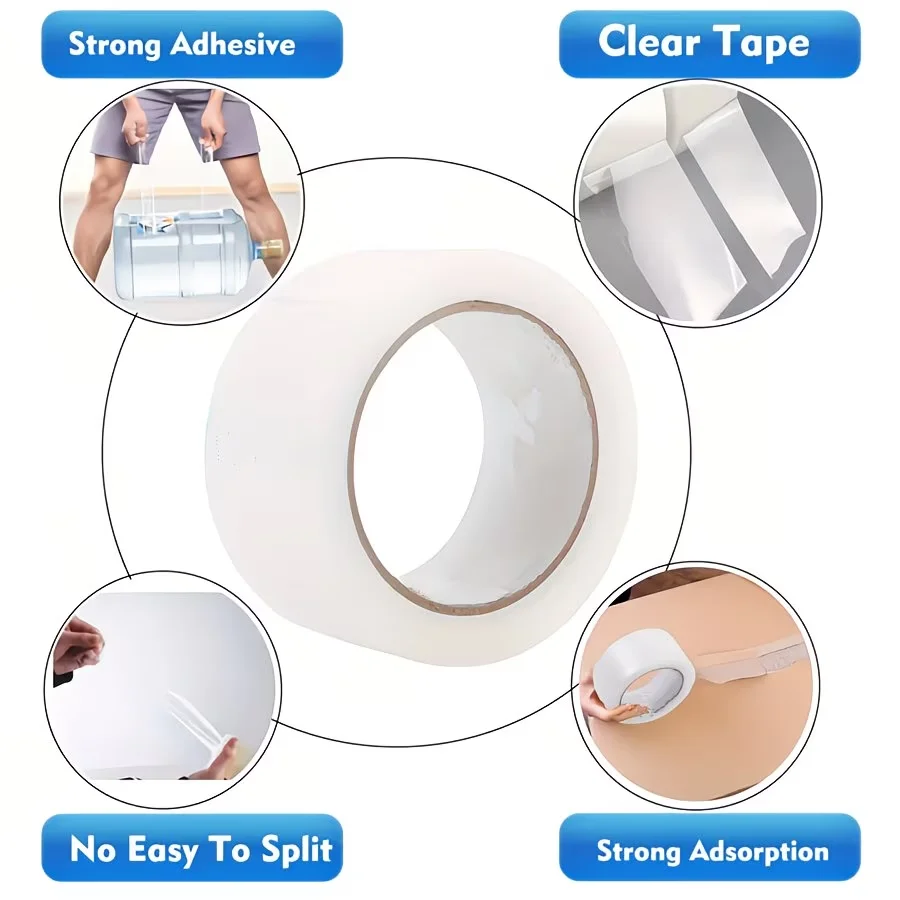 42 Rolls Clear Packing Tape 45mm x 50m Heavy Duty Adhesive Transparent Tape for Shipping and Moving