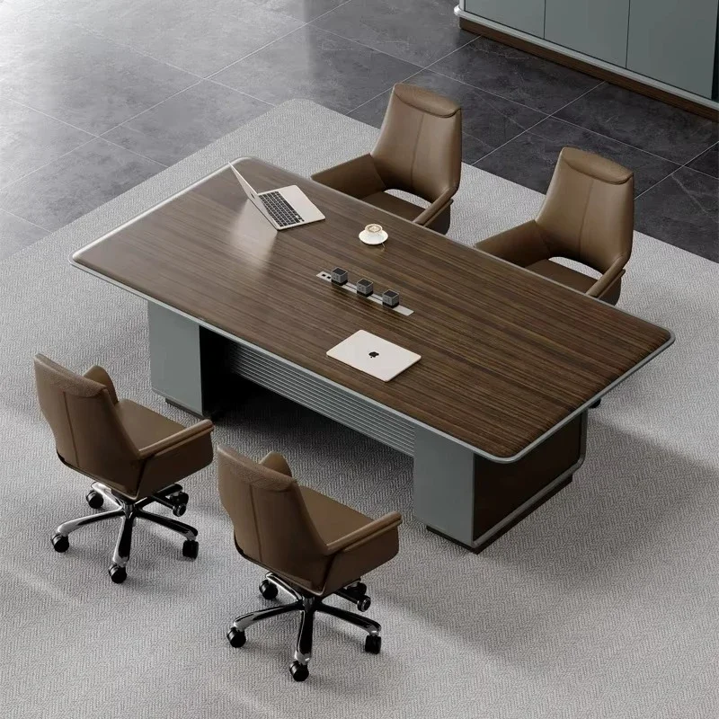 New 4-person walnut conference table, modern design small conference table