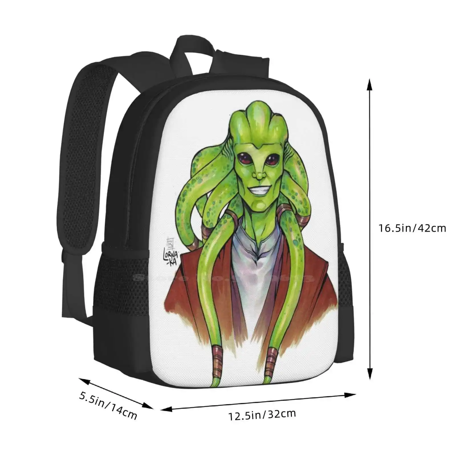 Kit Fisto Teen College Student zaino Pattern Design Bags Kit Fisto Copics Markers