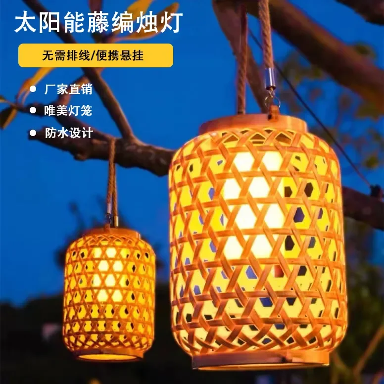 

Solar-powered Imitation Bamboo Lanterns Outdoor Yard Decoration Light Chinese New Year Courtyard Portable Lawn Light Solar Light