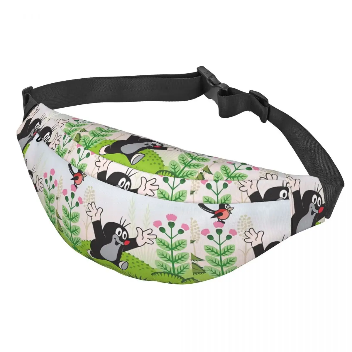 Feliz Mole Cartoon Fanny Pack, Cool Krtek Little Maulwurf Sling, bolsa de cintura crossbody para viajar, bolsa de dinheiro para mulheres e homens