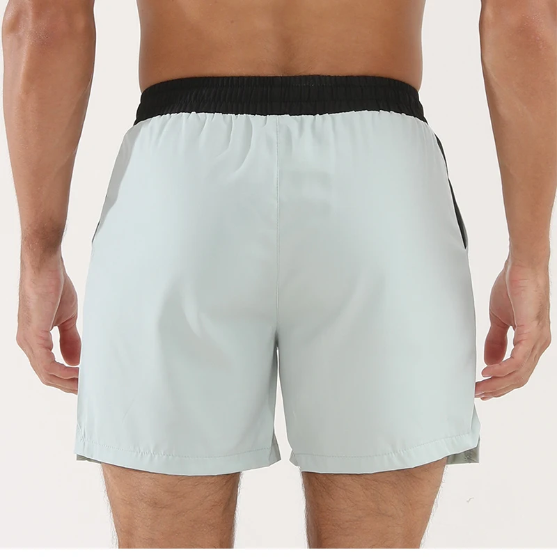 Men's Shorts Single-Layer Woven Quick Dry Solid Color Running Fitness Sports Casual American Fifth Pants Comfortable(DK-188-1)