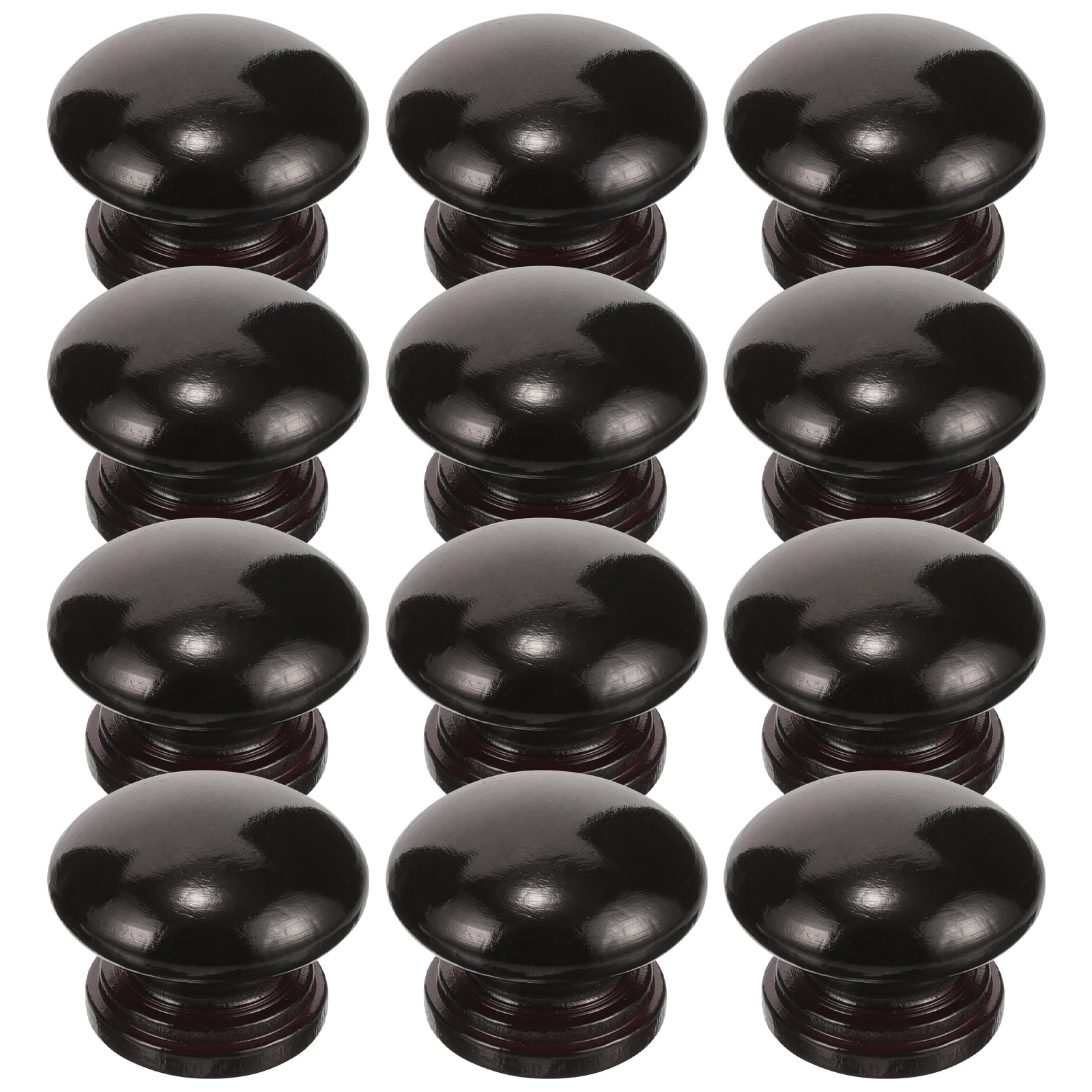 

12 Pcs Cabinet Knobs Pull Handle Solid Door Handle Furniture Door Wardrobe Parts Round Wooden Dresser Hardware