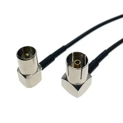 RG174 IEC PAL DVB-T Male 90 Degree to IEC FEMALE Right Angle RF connector Coaxial Jumper RF Cable