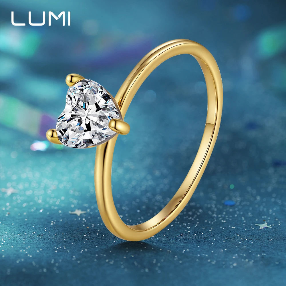 

1CT VVS1 Heart Moissanite Diamond 925 Sterling Silver Ring for Lady Super Beautiful Daily Wear or Birthday Gift