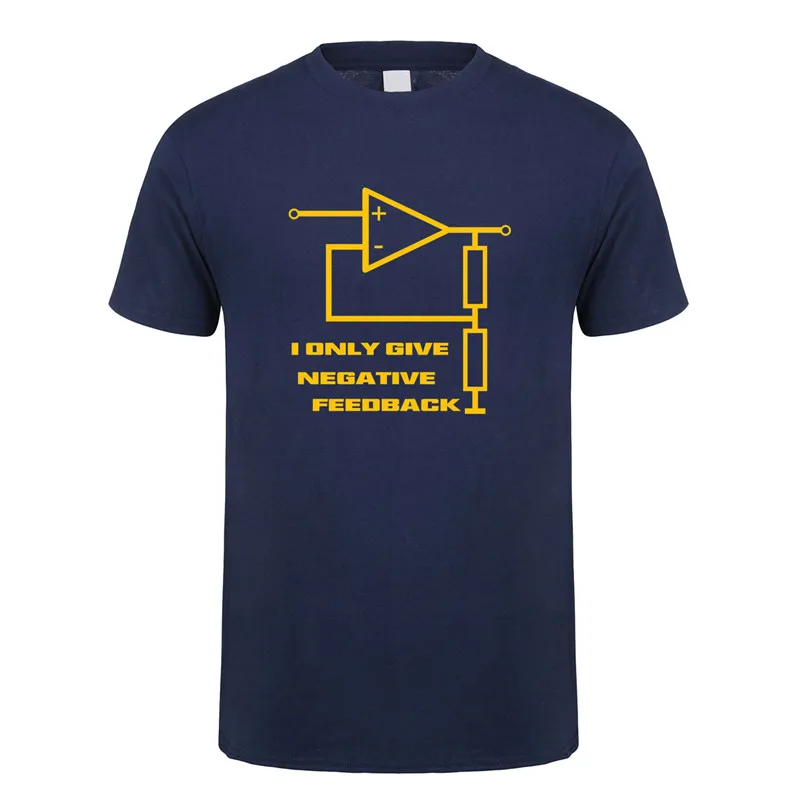 مضحك أعطي ردود فعل سلبية مهندس تي شيرت الرجال قصيرة الأكمام تي شيرتات قطن مان Camisetas هدية