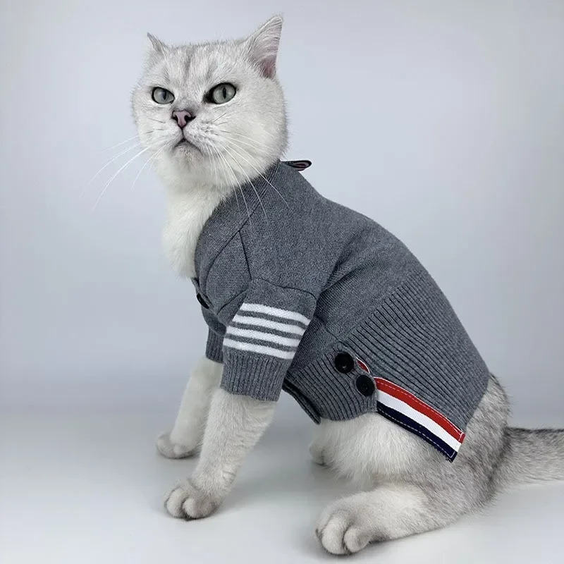 Suéter cálido de punto para mascota de otoño e invierno, ropa de moda para perro, gato o teddy.