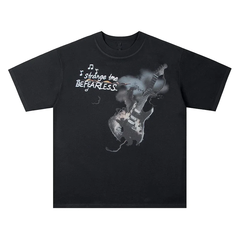 

Мужская футболка из чистого хлопка с короткими рукавами и принтом из чистого хлопка, с короткими рукавами, крутая пара, модный бренд, с круглым вырезом, супер красивый