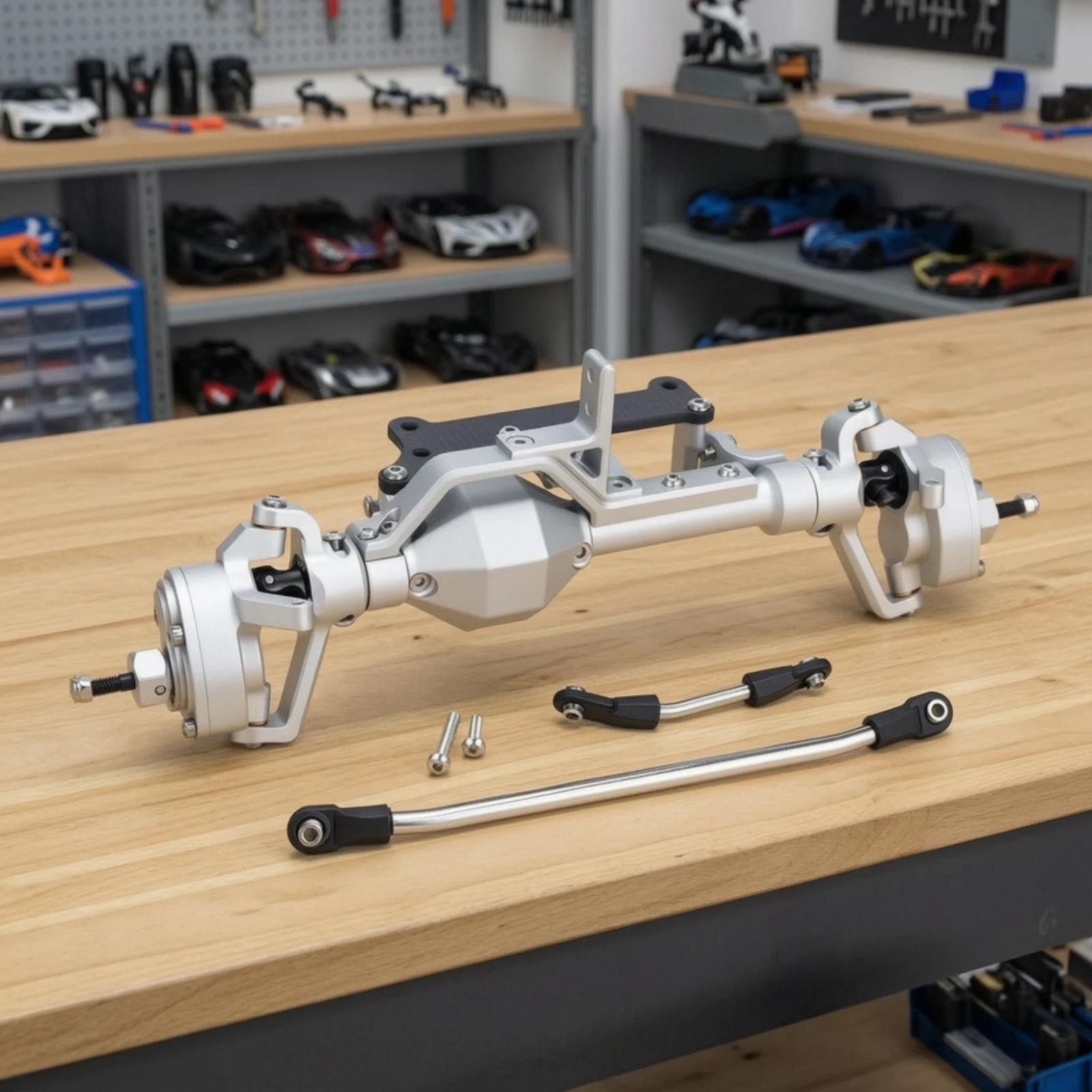 Rear Axle Assembly Upgrade RC Crawler Axle Axles Bolt-on Hardware Complete for Hobbyists, Axial Capra Builds, 4WS Setups