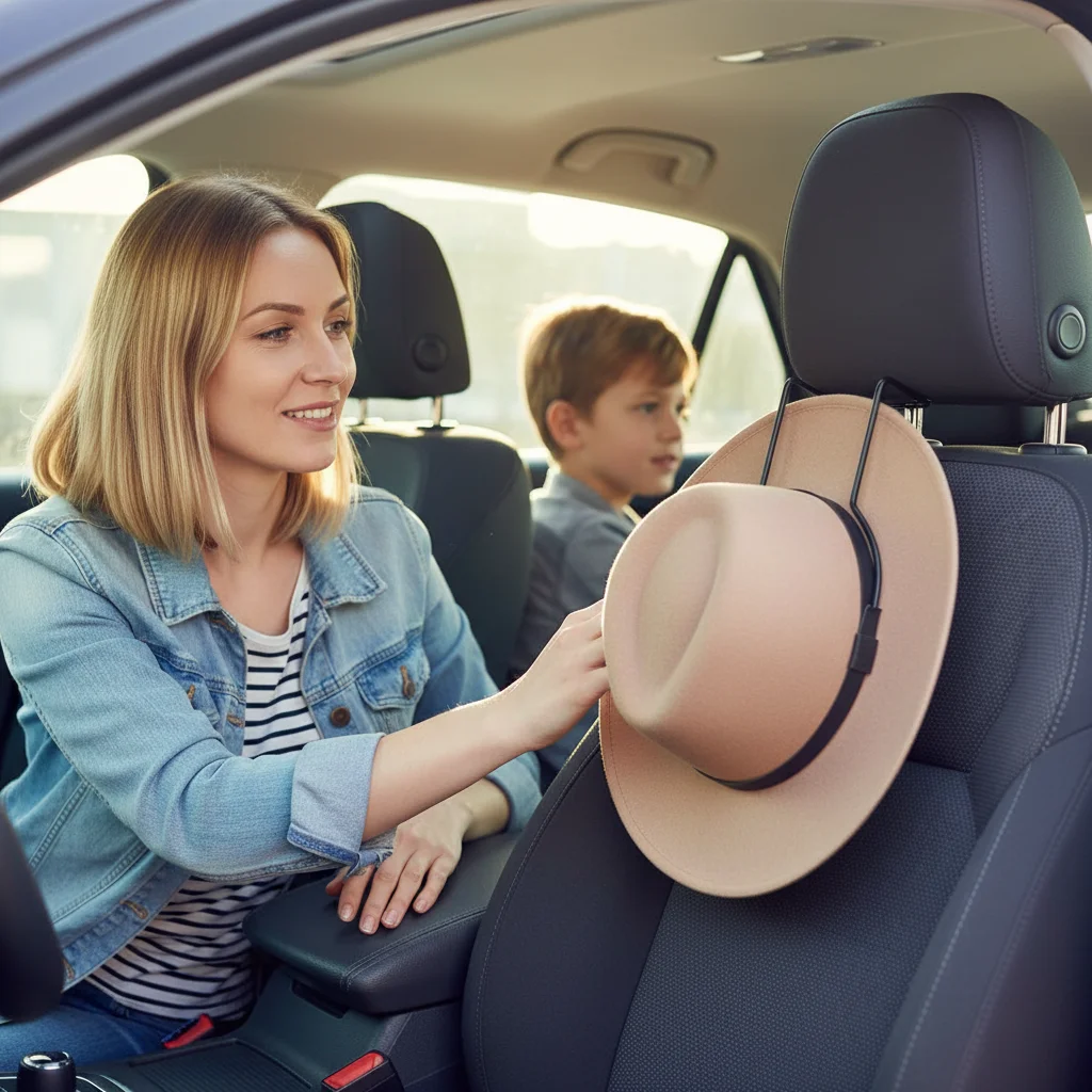 

New Metal Car Hat Rack Suspension Arc-shaped Hard Hat Holder Black Cowboy Hat Rack Seat Backrest