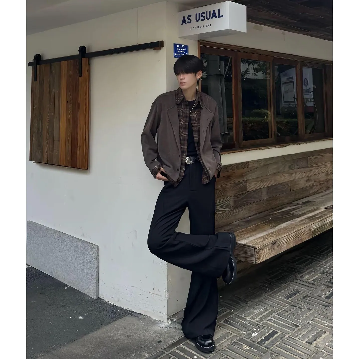 

Мужская вязаная рубашка в американском ретро-стиле Cleanfit с длинным рукавом, осенняя, из полиэстера, свободного кроя, на пуговицах