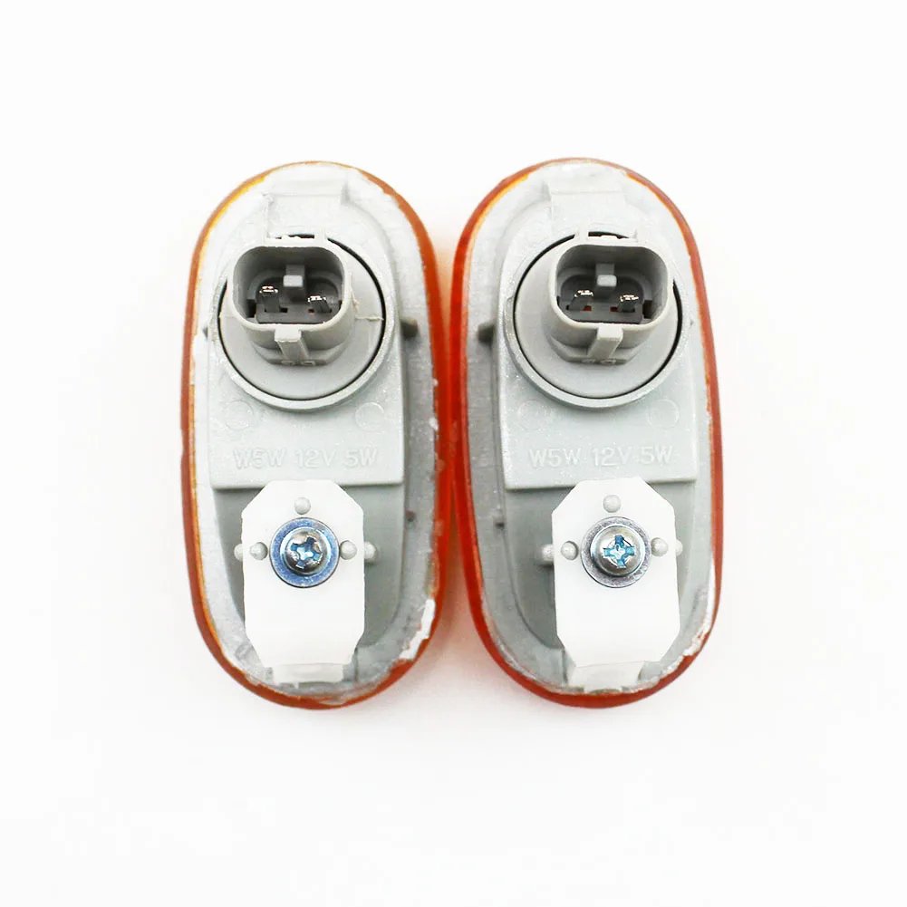 2PCS Side Fender Marker Clear Yellow Lamp Signal Light With Bulbs fit for Mitsubishi Pajero Montero Shogun MK2