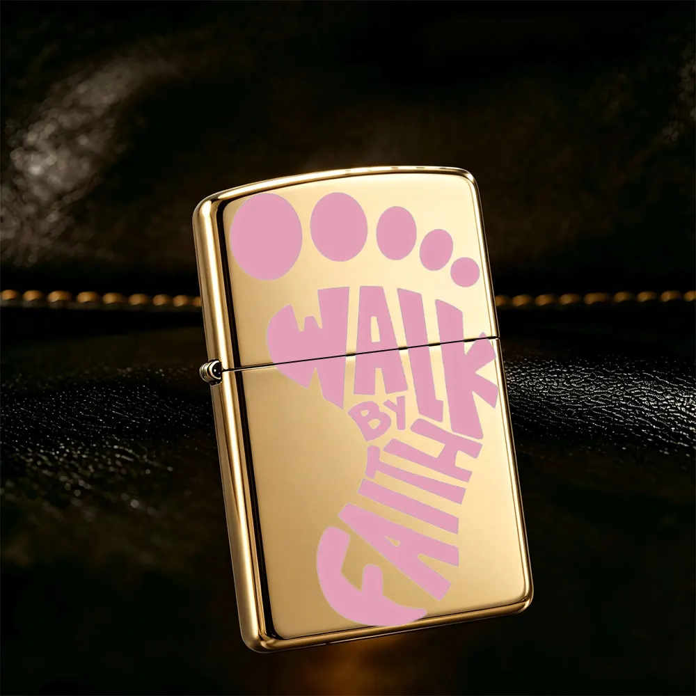 Pocket Lighter, Flip-Top Windproof Design, Metal Shell, Comfortable Grip, Portable & Durable, Pink Floral Print, Ideal for Daily Use