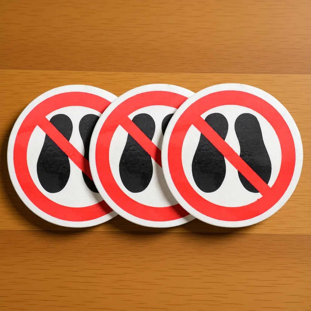 

3Pcs No Stepping Warning Stickers Strong Adhesive Safety Decals for Industrial Workplaces Equipment Pools Warning Labels
