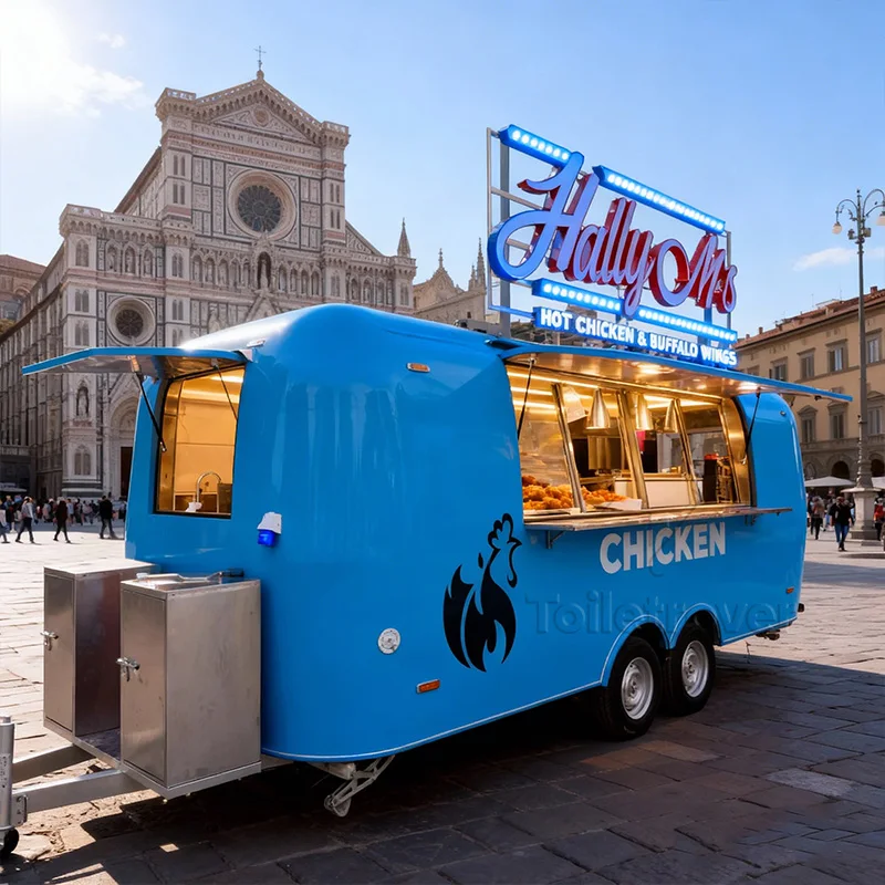 

Street Custom Fully Equipped Food Trailer French Fries Mobile Food Trailer Pizza Doner Kebab Trailer Food Truck for Phillipines
