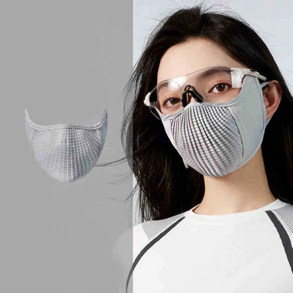 Thin Sunscreen Face Scarf Ice Silk Cycling Mask Breathable Summer Face Cover Face Scarves Solid Color Face Gini Mask Hiking