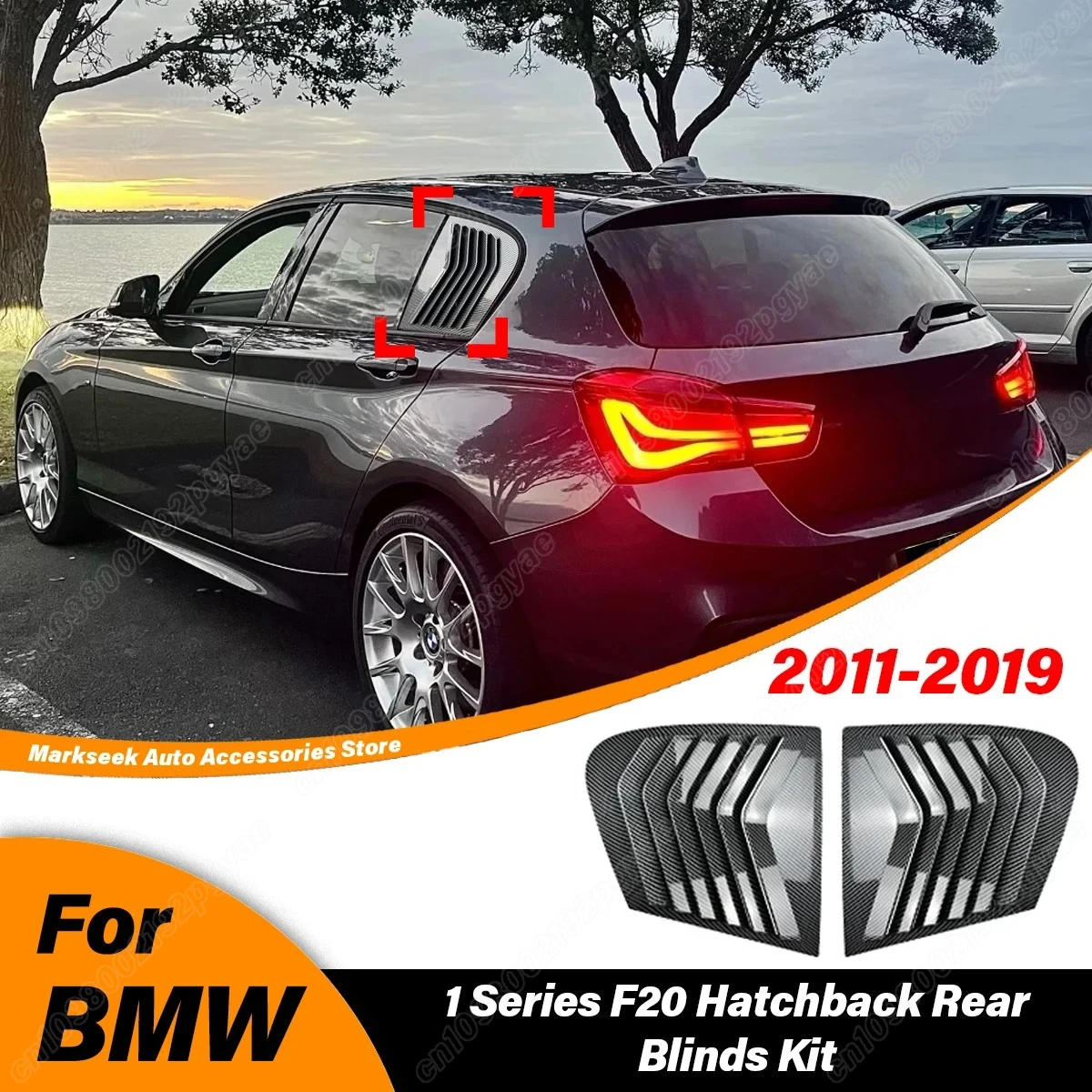 For BMW 1 Series F20 118i 120i Hatchback 2011 2012 2013 2014 2015 2016 2017 2018 2019 Rear Window Blind Cover Side Decor Kit