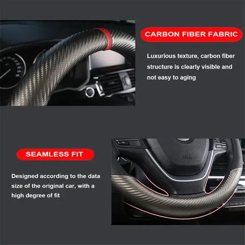 10 best sales steering wheel cover carbon fiber - №1