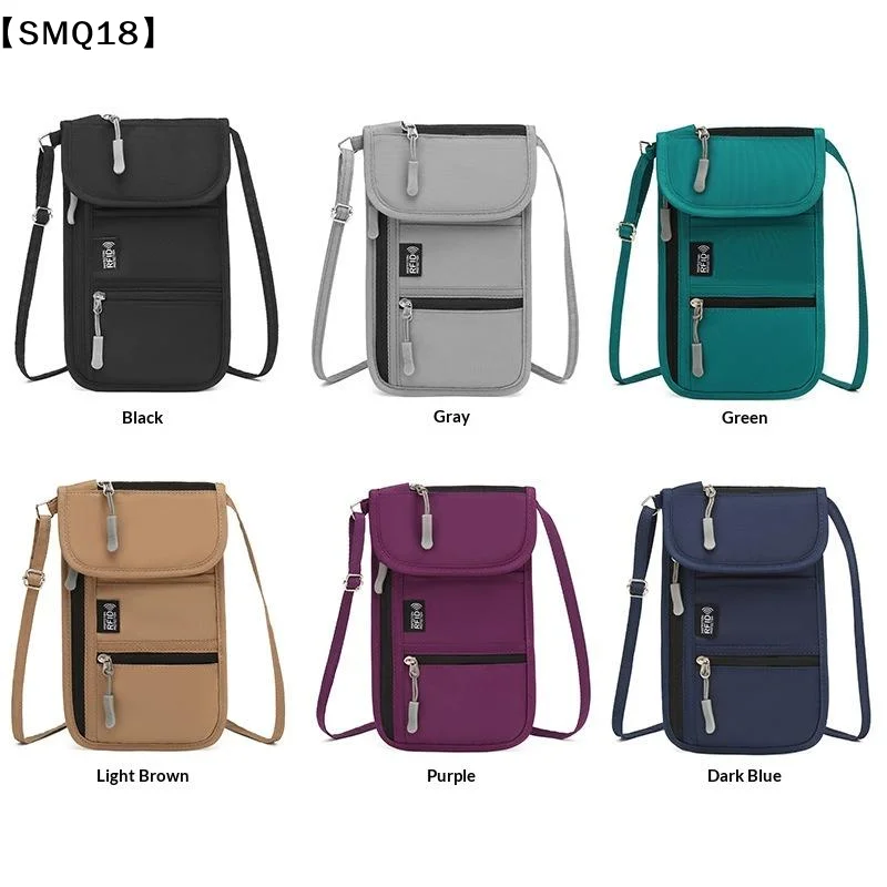 Personal Neck Wallet RFID Blocking Anti Theft Travel Passport Holder Document Organizer for Frequent Travelers【SMQ】