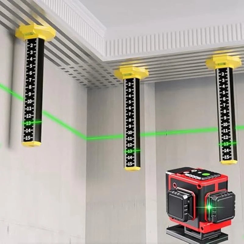 Righello dell'altezza delle piastrelle del soffitto e del pavimento da 6 pezzi, strumenti di installazione del soffitto a goccia, piastra della scheda di destinazione Laser a Base magnetica