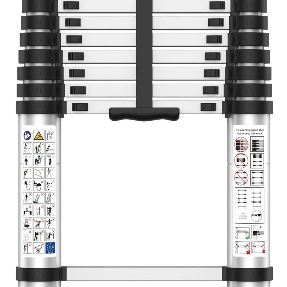 

Удлинительная лестница высотой 12,5 футов, максимальная емкость 330 фунтов, многофункциональная складная лестница для работы на колесах или на открытом воздухе, черная