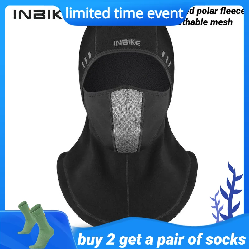 

Inbike Warm Cycling Mask Filterable Masks For Men Breathable High Elastic Face Mask Multifunction Plus Velvet Mask Face