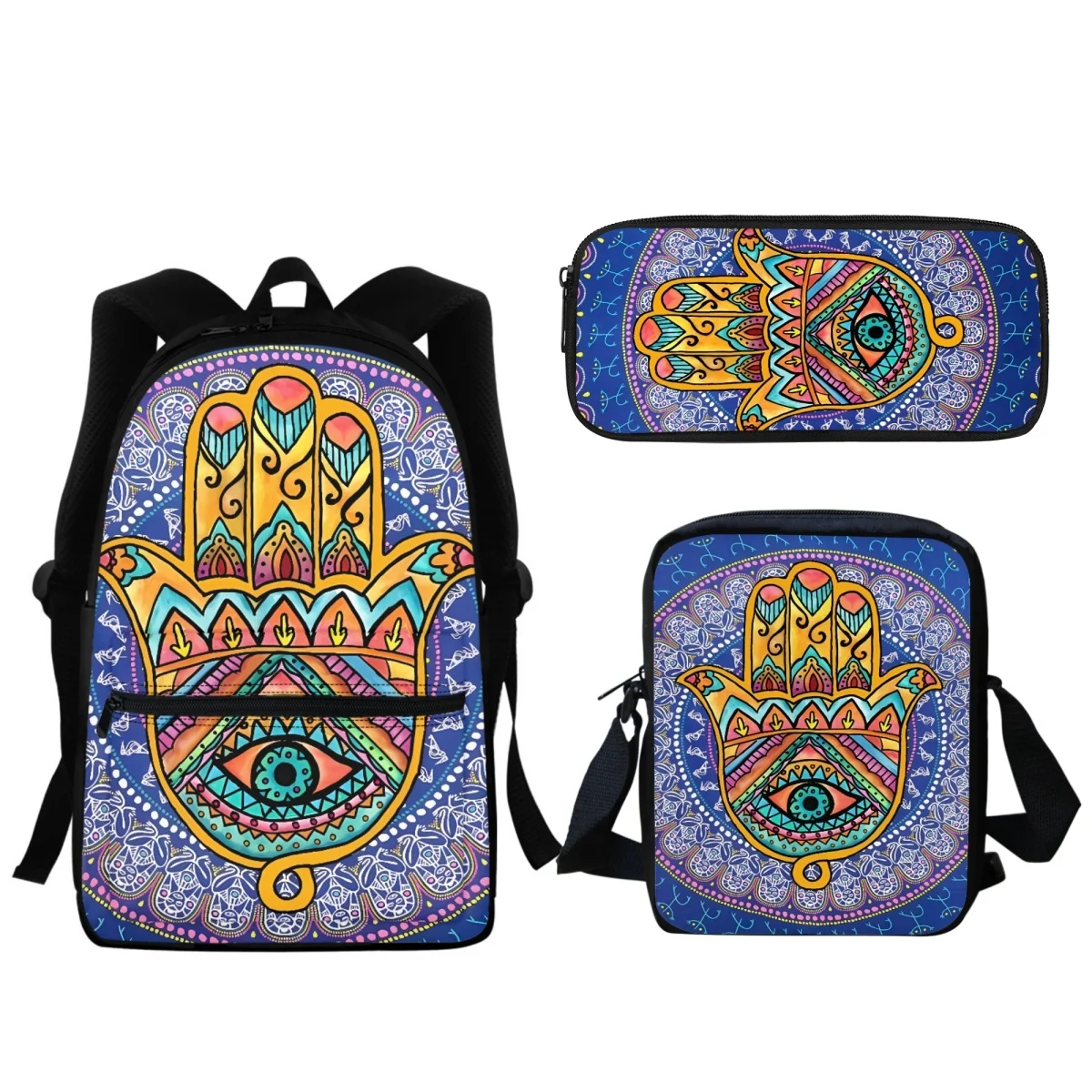 2023 Hamsa Luxury Design Student Backpack Boys Girls Children Large Capacity Zipper School Bag Lunch Small Satchel Pencil Case