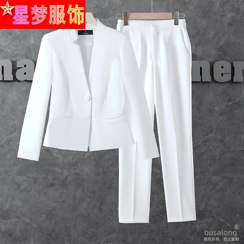 Autumn and Winter Long Sleeves Business Wear Suit Graceful and Fashionable White Formal Suit Jacket Business Workwear Women