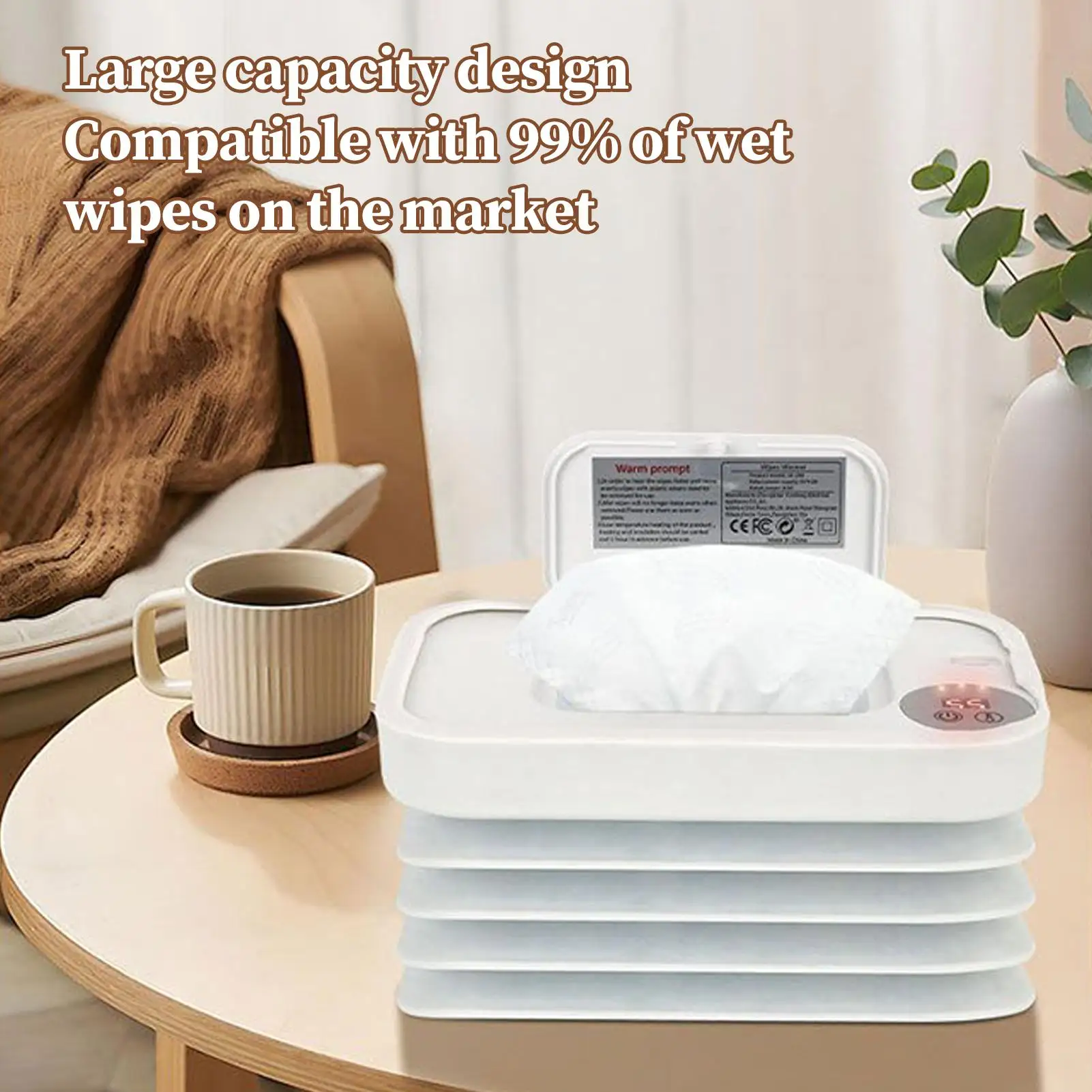 

Детский подогреватель влажных салфеток Портативный подогреватель и дозатор для салфеток Беспроводная зарядка через USB Детские принадлежности для кемпинга Автомобиль Путешествия Дорожные поездки