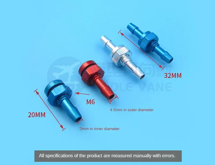 M6 Aluminum Alloy Connection Drain Water Nozzle 20/32mm Water Outlet Cooling Nozzle for RC Boat Fuel ESC Motor Nipple