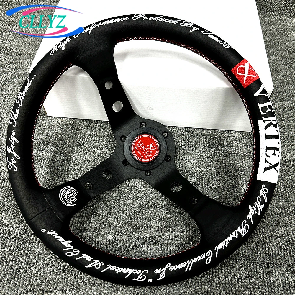 12.5inch 320mm Racing Drift Steering Wheel Real Leather Deep Dish VERTEX Sim Embroidery JDM Car Accessories view 5