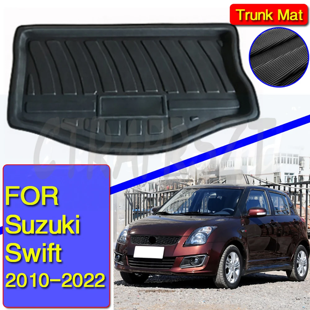 Car Rear Trunk Boot Mat For Suzuki Swift 2010-2022 Waterproof Floor Mats Carpet Anti Mud Tray Cargo Liner Waterproof