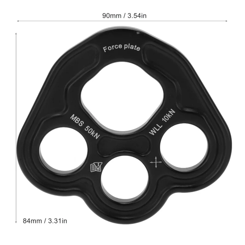 Rigging Plate 3 Holes Space Aluminum 50KN Weight Bearing Uniform Force Climbing Equipment For Outdoor