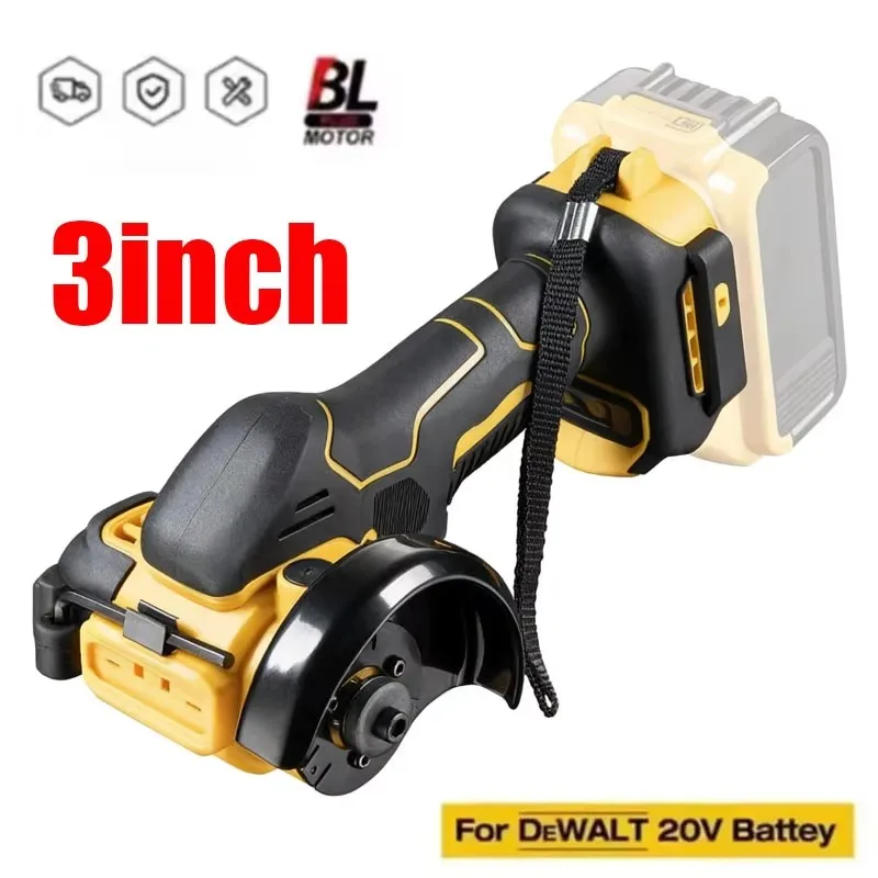 Cordless Angle Grinder 3 Inch Mini Polishing Grinding Machine Electric Cutting Power Tools for DeWALT 20V 18V Battery
