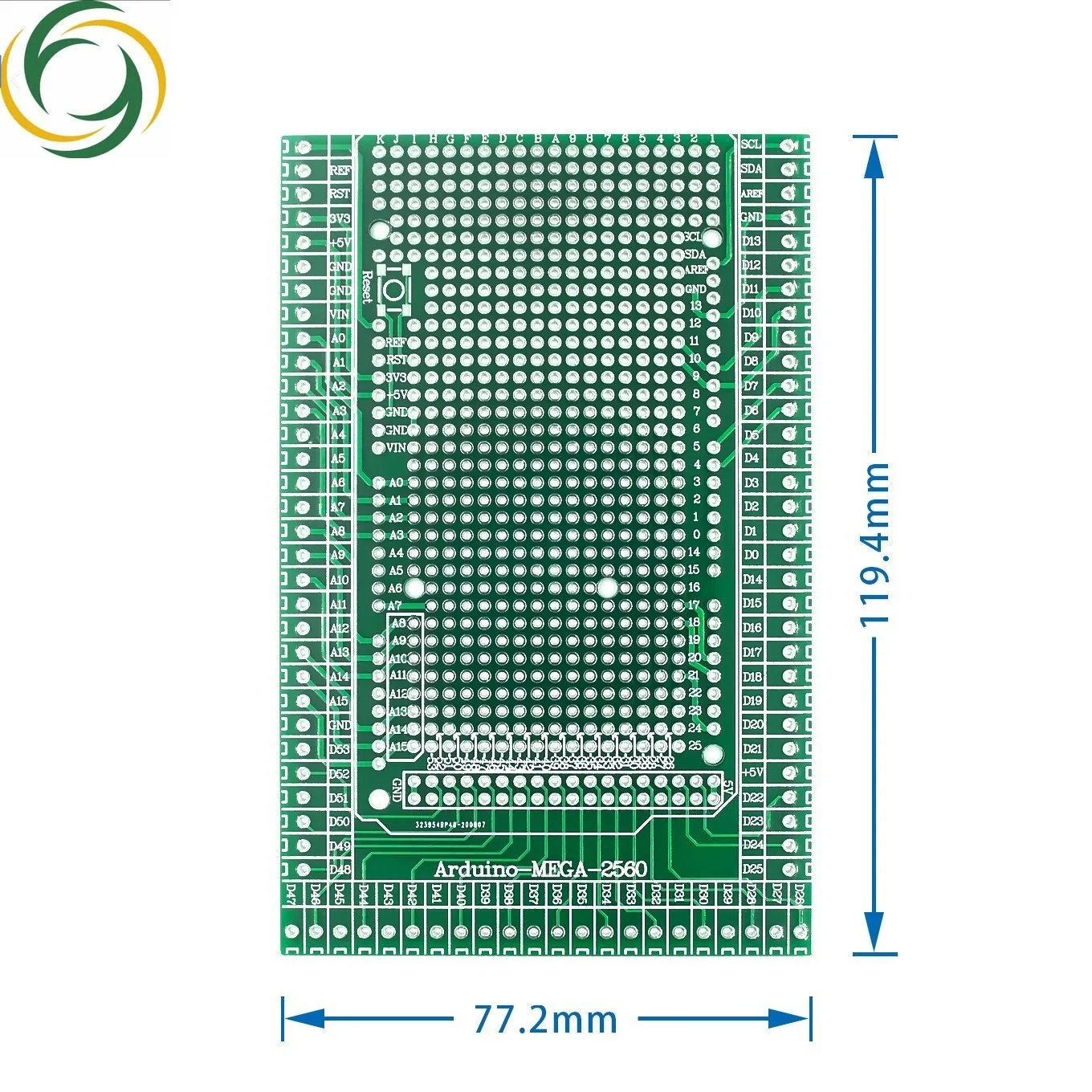 Compatibile con MEGA2560 Kit scheda di schermatura per morsettiera a vite prototipo PCB a doppio lato per Arduino Mega 2560 / Mega2560 R3