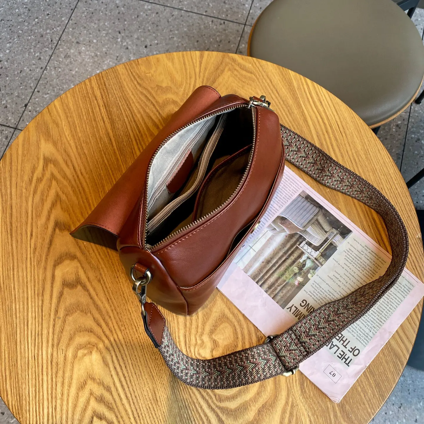 Top Layer Genuine Leather Women's Crossbody Shoulder Bag Vintage Womens Small Messenger Satchel Side Cross Bags for Girls Ladies