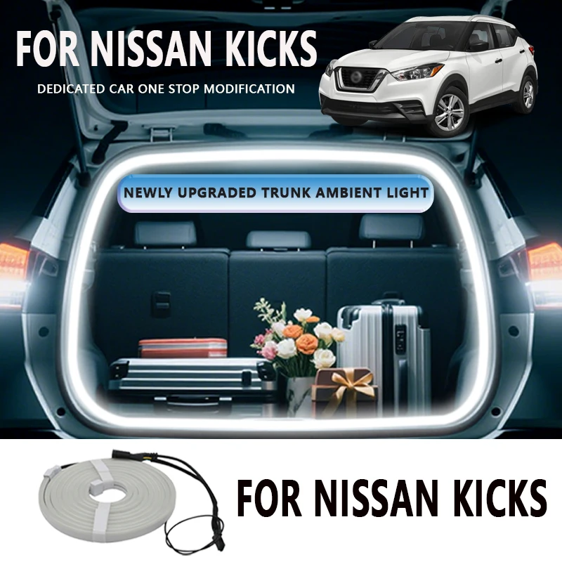 

FOR NISSAN KICKS Rear Trunk LED Light Bar Strips Trunk Interior Decorative Lamp Strip Luggage Atmosphere Light