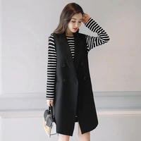 Vest Jacket Women Spring Autumn Long Korean Outwear 2025New Fashion Suit Sleeveless Female Ladies Slim Large Size Waistcoat Tops