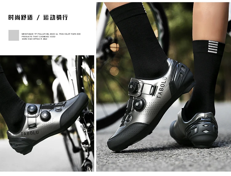 Radsportschuhe MTB Rennradschuhe für Herren und Damen Renn- und Wetterschuhe mit Selbstverriegelung SPD Rutschfeste Flats MTB oder Rennrad-Sneaker – Detail 13