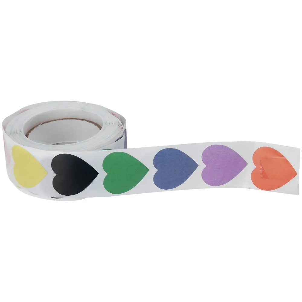 Small Size Heart Shape Sticker Multi Color Self Adhesive Floral Sticker Light Weight Easy Peel Heart Sticker Birthday Party