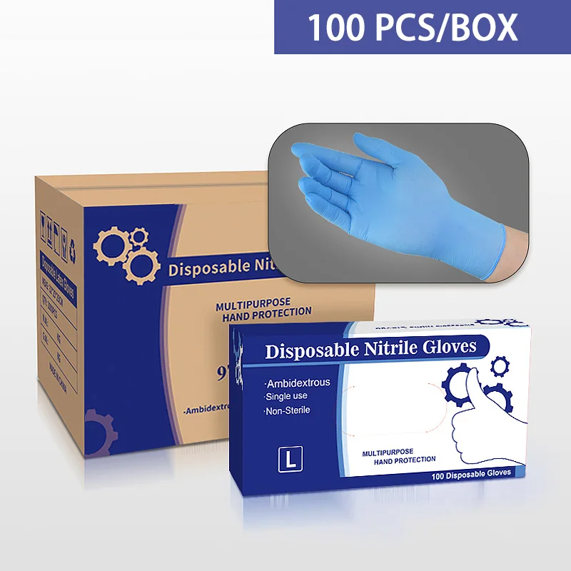 Food Grade Nitrile Gloves Heavy Duty Finger Texture & Powder Free Disposable Nitrile Gloves