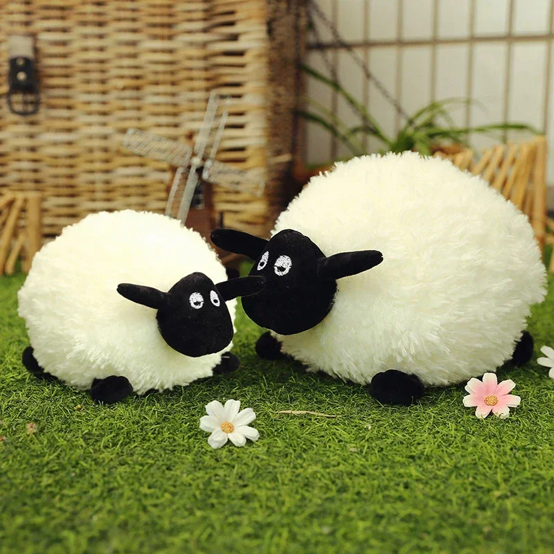 Super Soft Round Shaun Sheep Doll Cute Ball Shaped Plush Toy Living Room Bedroom Decor Throw Pillow Stuffed Doll Holiday Gift