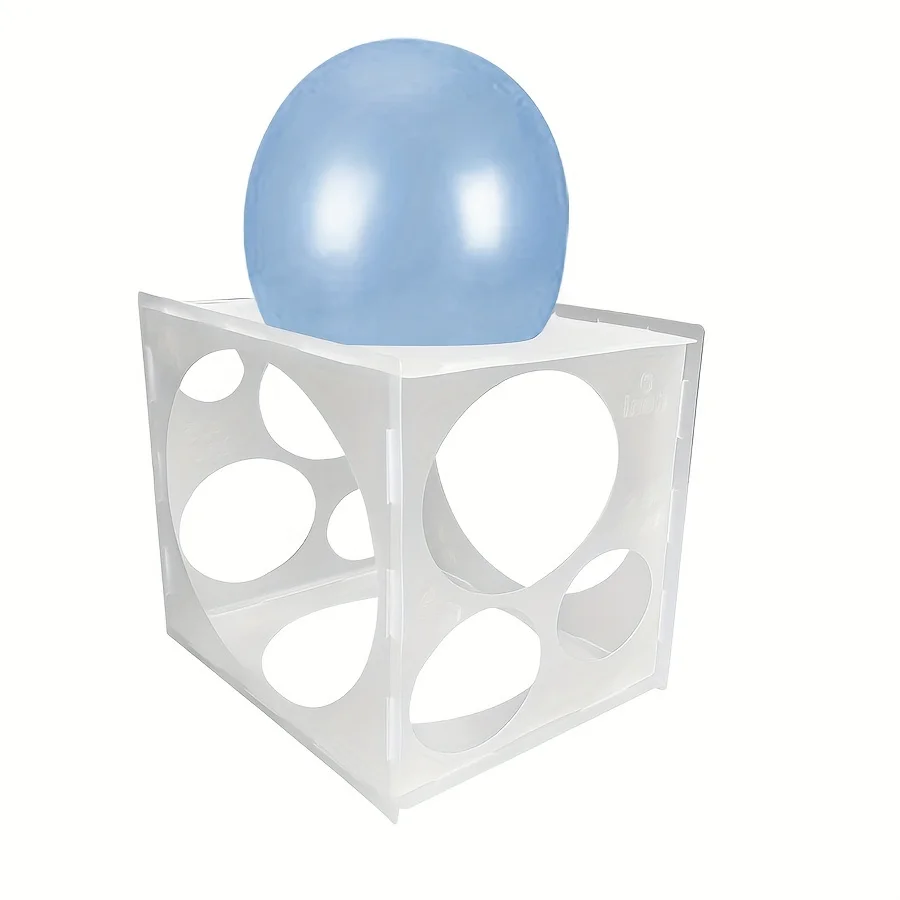 1pc 2-10 Inch Collapsible Plastic Balloon Sizer Box Cube, Balloon Size Measurement Tool for Balloon DecorColumnsations, Balloon