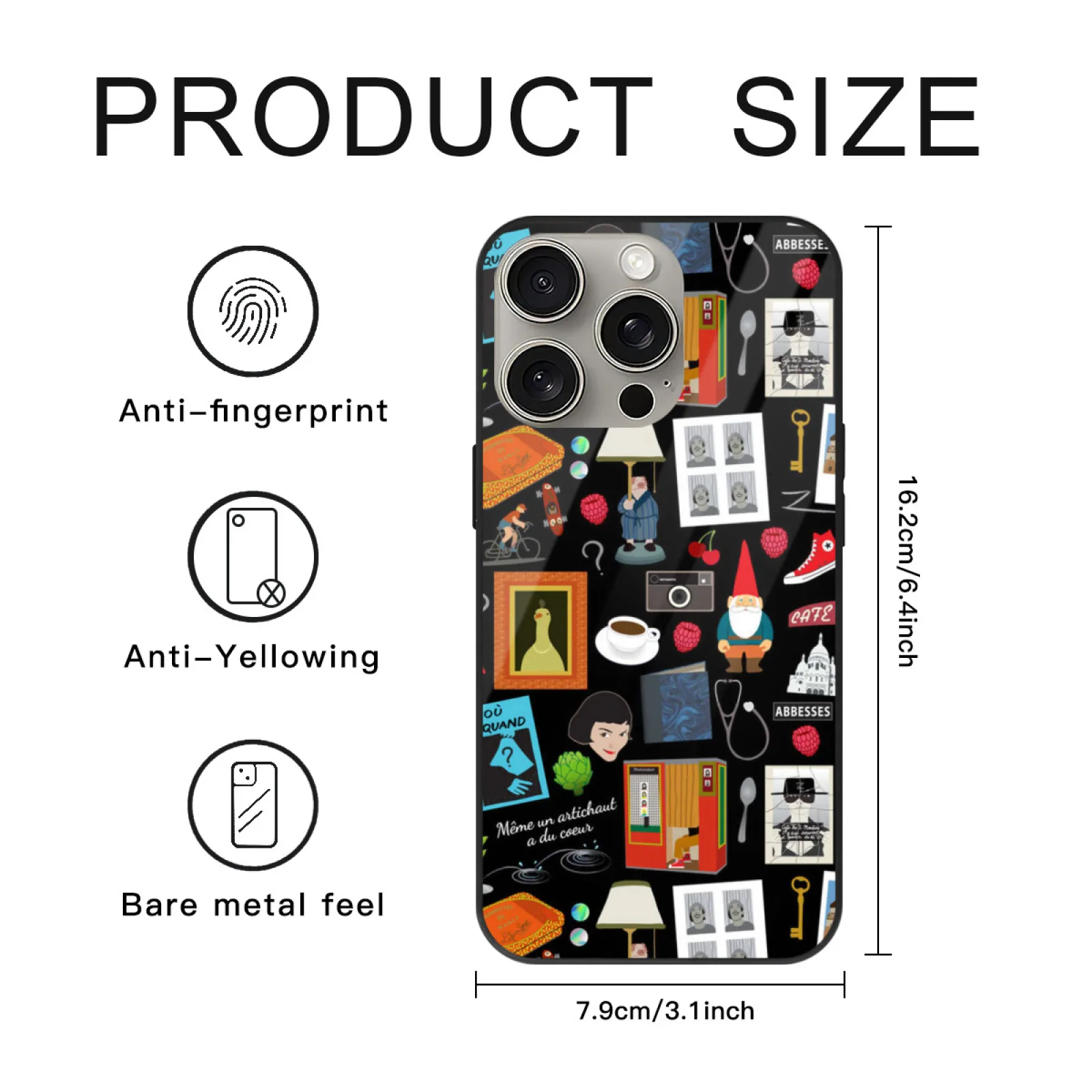 حافظة هاتف أميلي لهاتف أبل آيفون 16 15 برو ماكس 11 12 13 14 Plus Xr 7 8 غطاء أميلي فيلم فرنسي باريس جنوم ملون