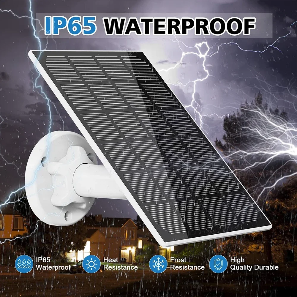 Imagem -06 - Painel Solar Exterior Impermeável Comprimento do Cabo com Porta Micro Usb Câmera de Segurança Recarregável Banco do Poder 5v 3w Ip65 3m 10ft